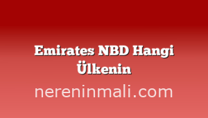 Emirates NBD Hangi Ülkenin