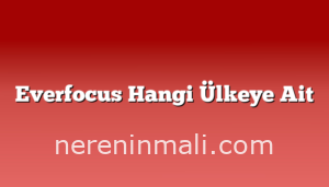 Everfocus Hangi Ülkeye Ait