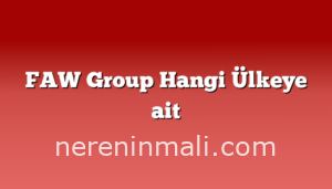 FAW Group Hangi Ülkeye ait