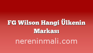 FG Wilson Hangi Ülkenin Markası