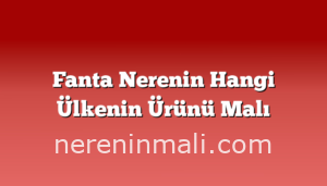 Fanta Nerenin Hangi Ülkenin Ürünü Malı