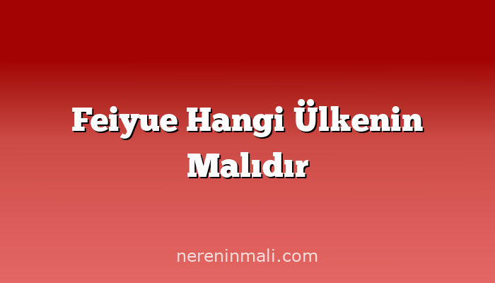 Feiyue Hangi Ülkenin Malıdır