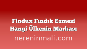 Findux Fındık Ezmesi Hangi Ülkenin Markası