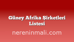 Güney Afrika Şirketleri Listesi