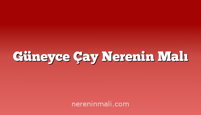 Güneyce Çay Nerenin Malı