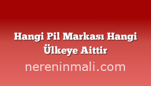 Hangi Pil Markası Hangi Ülkeye Aittir