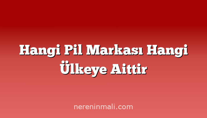 Hangi Pil Markası Hangi Ülkeye Aittir