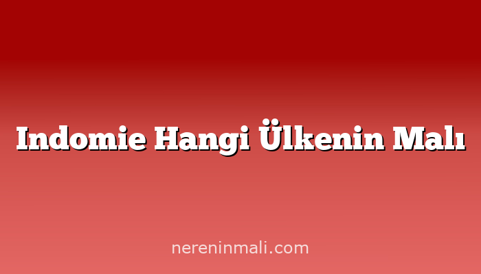 Indomie Hangi Ülkenin Malı