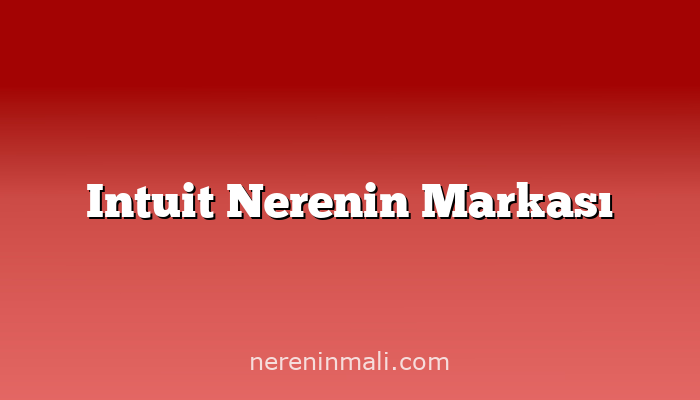 Intuit Nerenin Markası