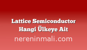 Lattice Semiconductor Hangi Ülkeye Ait