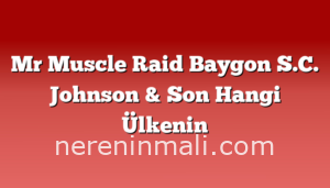 Mr Muscle Raid Baygon S.C. Johnson & Son Hangi Ülkenin