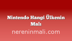 Nintendo Hangi Ülkenin Malı