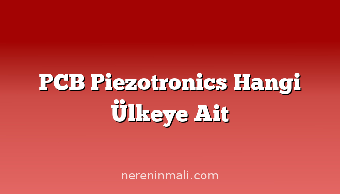 PCB Piezotronics Hangi Ülkeye Ait