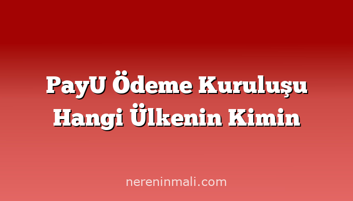 PayU Ödeme Kuruluşu Hangi Ülkenin Kimin