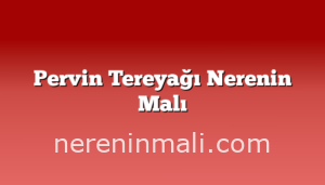 Pervin Tereyağı Nerenin Malı