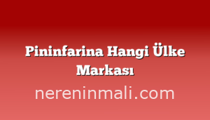 Pininfarina Hangi Ülke Markası