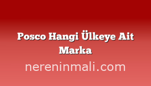 Posco Hangi Ülkeye Ait Marka