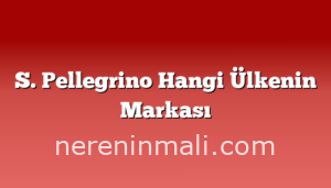 S. Pellegrino Hangi Ülkenin Markası