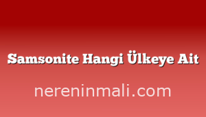 Samsonite Hangi Ülkeye Ait