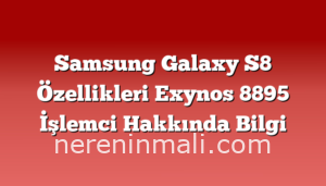 Samsung Galaxy S8 Özellikleri Exynos 8895 İşlemci Hakkında Bilgi