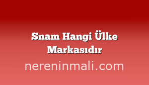 Snam Hangi Ülke Markasıdır