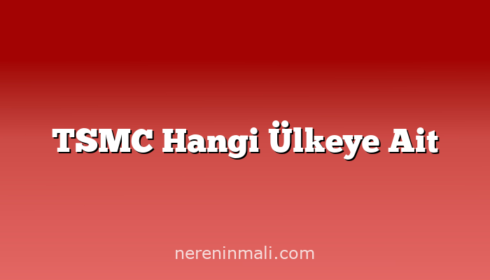 TSMC Hangi Ülkeye Ait