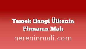 Tamek Hangi Ülkenin Firmanın Malı