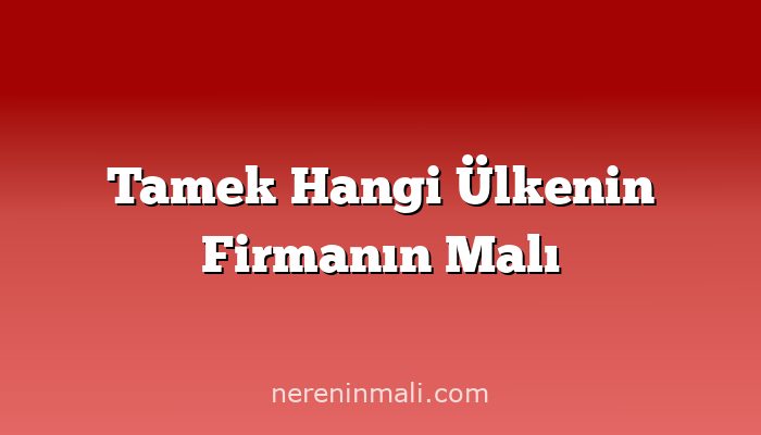 Tamek Hangi Ülkenin Firmanın Malı