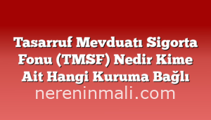 Tasarruf Mevduatı Sigorta Fonu (TMSF) Nedir Kime Ait Hangi Kuruma Bağlı