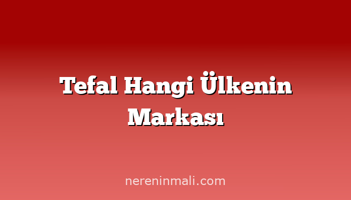 Tefal Hangi Ülkenin Markası