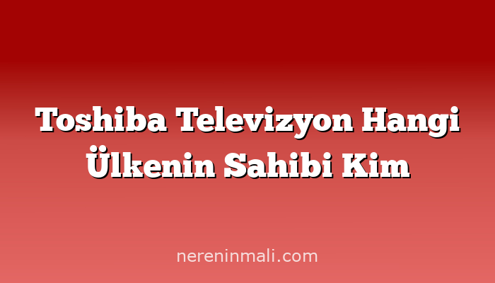 Toshiba Televizyon Hangi Ülkenin Sahibi Kim