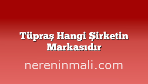 Tüpraş Hangi Şirketin Markasıdır