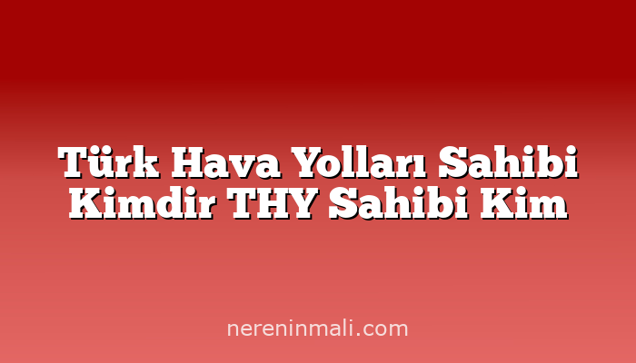 Türk Hava Yolları Sahibi Kimdir THY Sahibi Kim