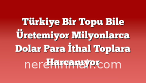 Türkiye Bir Topu Bile Üretemiyor Milyonlarca Dolar Para İthal Toplara Harcanıyor