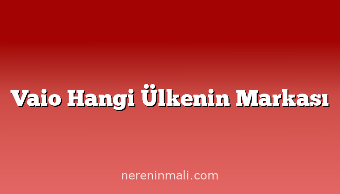 Vaio Hangi Ülkenin Markası