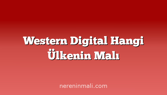 Western Digital Hangi Ülkenin Malı