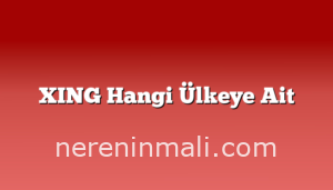 XING Hangi Ülkeye Ait