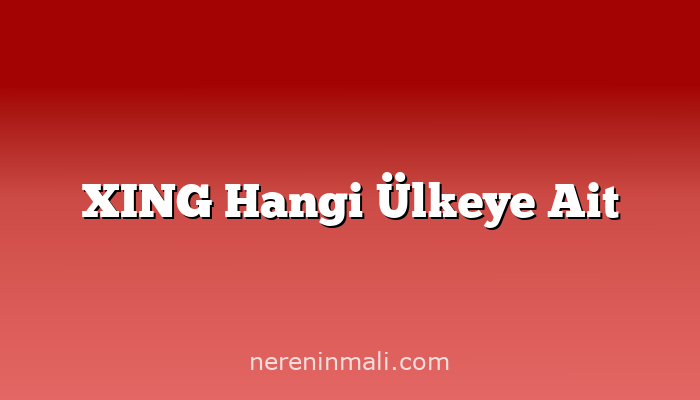 XING Hangi Ülkeye Ait