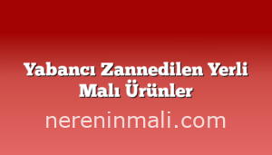 Yabancı Zannedilen Yerli Malı Ürünler