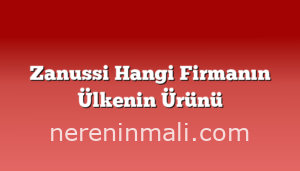 Zanussi Hangi Firmanın Ülkenin Ürünü