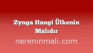 Zynga Hangi Ülkenin Malıdır