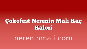 Çokofest Nerenin Malı Kaç Kalori