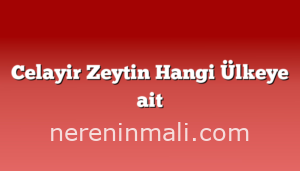 Celayir Zeytin Hangi Ülkeye ait