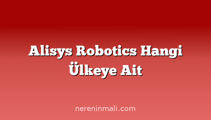 Alisys Robotics Hangi Ülkeye Ait