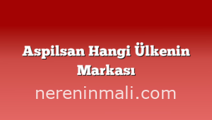 Aspilsan Hangi Ülkenin Markası