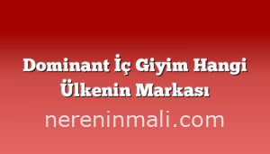 Dominant İç Giyim Hangi Ülkenin Markası