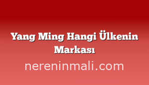 Yang Ming Hangi Ülkenin Markası