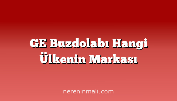 GE Buzdolabı Hangi Ülkenin Markası