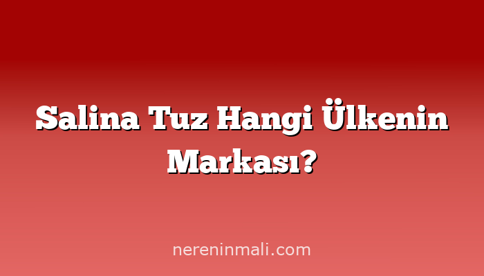 Salina Tuz Hangi Ülkenin Markası?