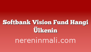 Softbank Vision Fund Hangi Ülkenin